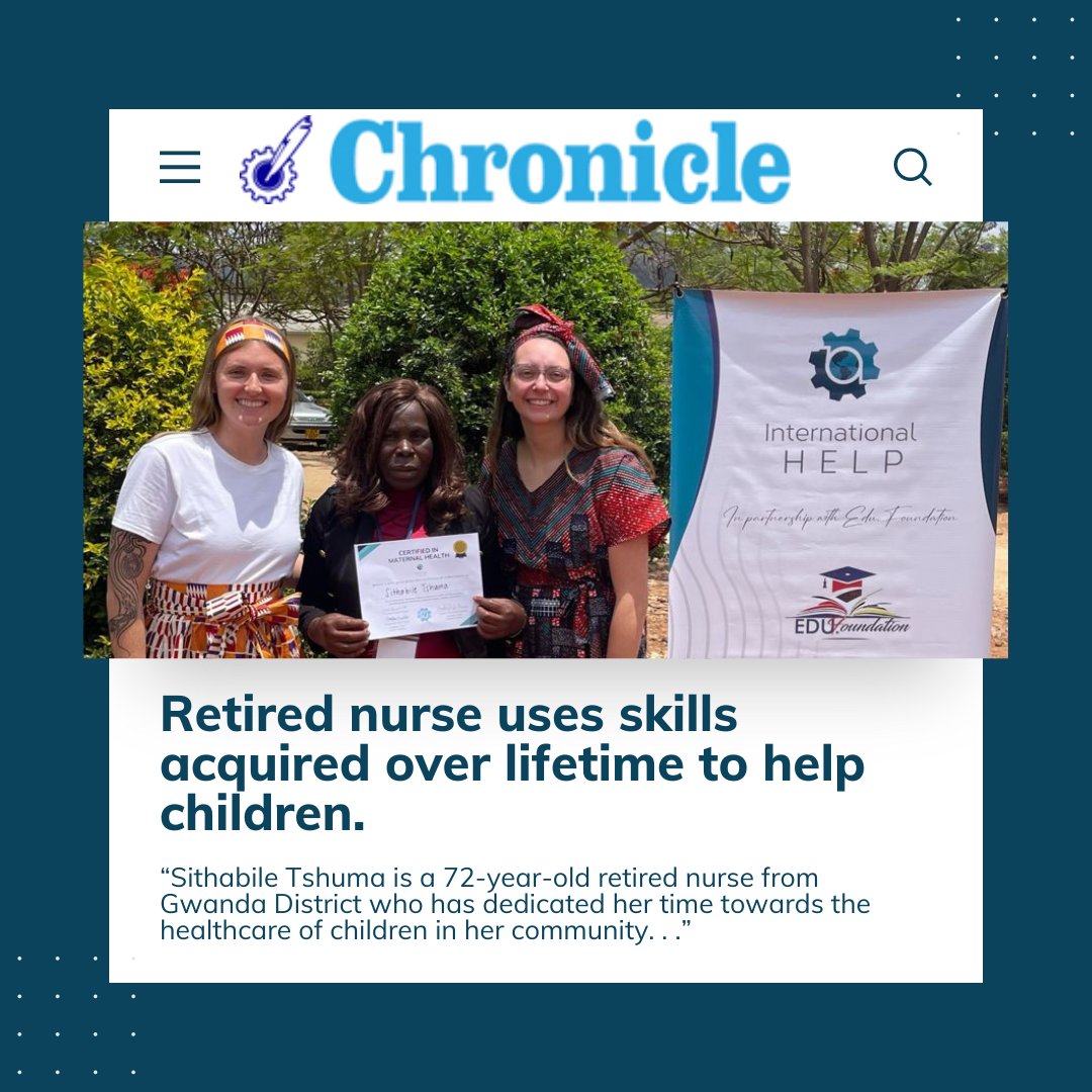 intnlHELP's tweet photo. We are so proud of our #CommunityHealthWorker Sithabile! She was featured in her local newspaper in Zimbabwe about her amazing service to her community! Read more here: https://t.co/nkUsdk9pMg #CommunityService https://t.co/i2nJ1ZG95a