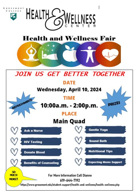 Such a great event happening on Wednesday, April 10th 10 AM- 2 PM at @GrossmontEDU. The @LiveWoWBus is partnering with Grossmont College Health and bringing public benefits and registrar of voters resources. Come see us!