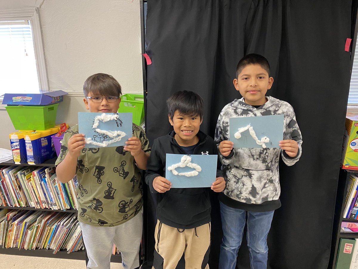 3rd grade worked hard all week learning about clouds. Today they made their own clouds in the sky. 
#sce #esl #learningisfun #clouds #teacher #students