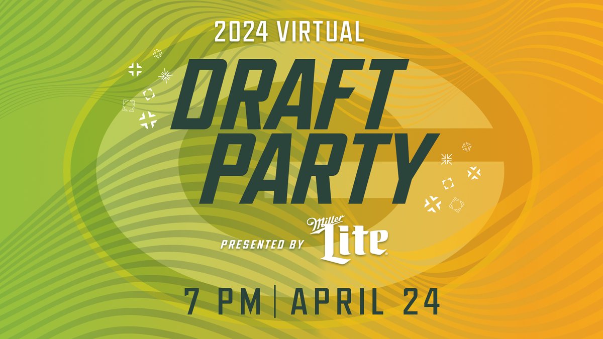 The 2024 draft is almost here! 🏈 Mark your calendars for the #Packers' Virtual Draft Party, presented by @MillerLite, on April 24 at 7 p.m. CT 🎉 Details ➡️ packers.com/draftparty/