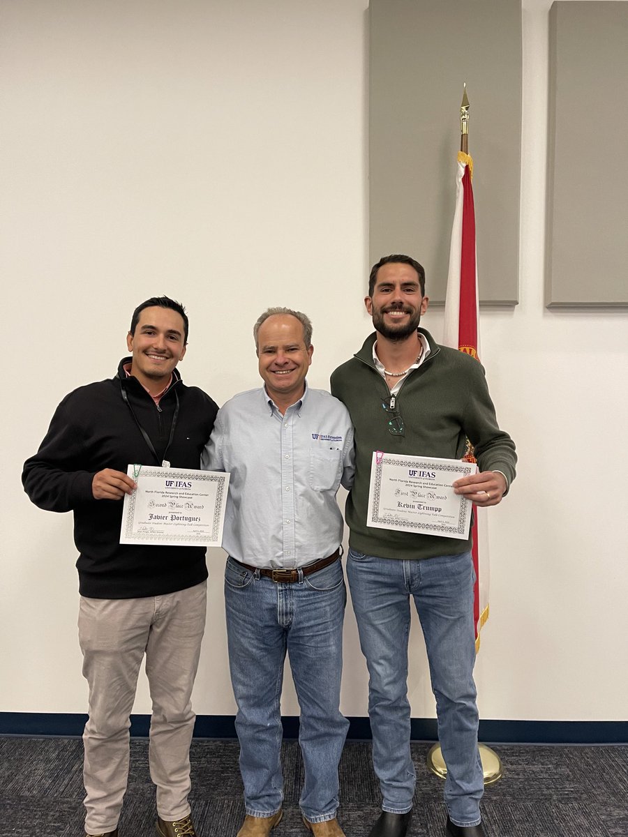 José Dubeux (@dubeux) on Twitter photo Congrats to Roger Trumpp and Javier Portuguez for first and second place in MS student oral presentation today at the NFREC showcase. <a href="/UF_IFAS/">UF IFAS Solutions</a> <a href="/UFIFASAgronomy/">Agronomy at UF</a> <a href="/ufifasnfrec/">UF IFAS NFREC</a> Congrats to Roger Trumpp and Javier Portuguez for first and second place in MS student oral presentation today at the NFREC showcase. <a href="/UF_IFAS/">UF IFAS Solutions</a> <a href="/UFIFASAgronomy/">Agronomy at UF</a> <a href="/ufifasnfrec/">UF IFAS NFREC</a>