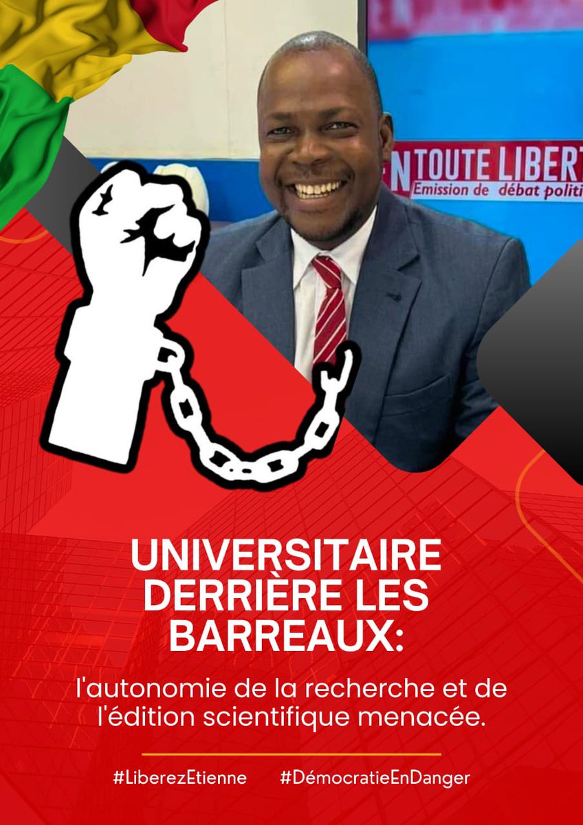 Il est en prison parce qu'il a mis en œuvre son savoir universitaire en écrivant un livre intitulé « Propagande - Agitation - Harcèlement : La communication Gouvernementale Pendant la Transition ». Il est incarcéré pour avoir dénoncé le non-respect d'un décret présidentiel en