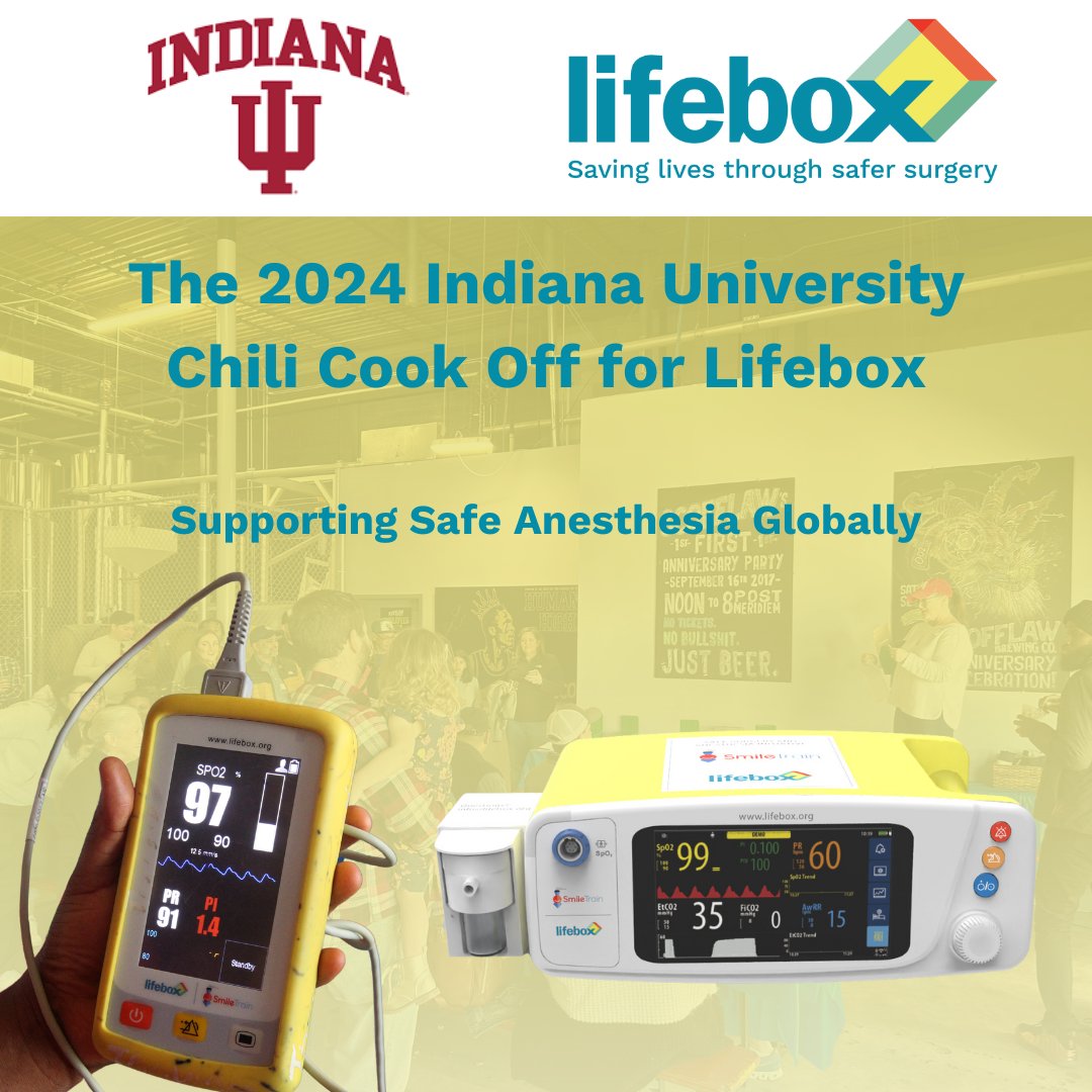 Don't forget to join us for @IUMedSchool's First-Ever Chili Cook-Off! 📅April 6th from 12-3 PM 📍Fountain Square Brewery in Indianapolis, IN Each spoonful of chili fuels the distribution of pulse oximeters and capnographs Can’t join us? Donate: bit.ly/4aaCIyV