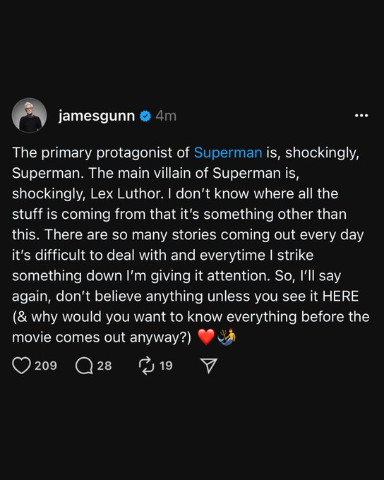 Boom I knew it! Why would you want to know everything before the movie comes out anyway? #Superman #DCStudio