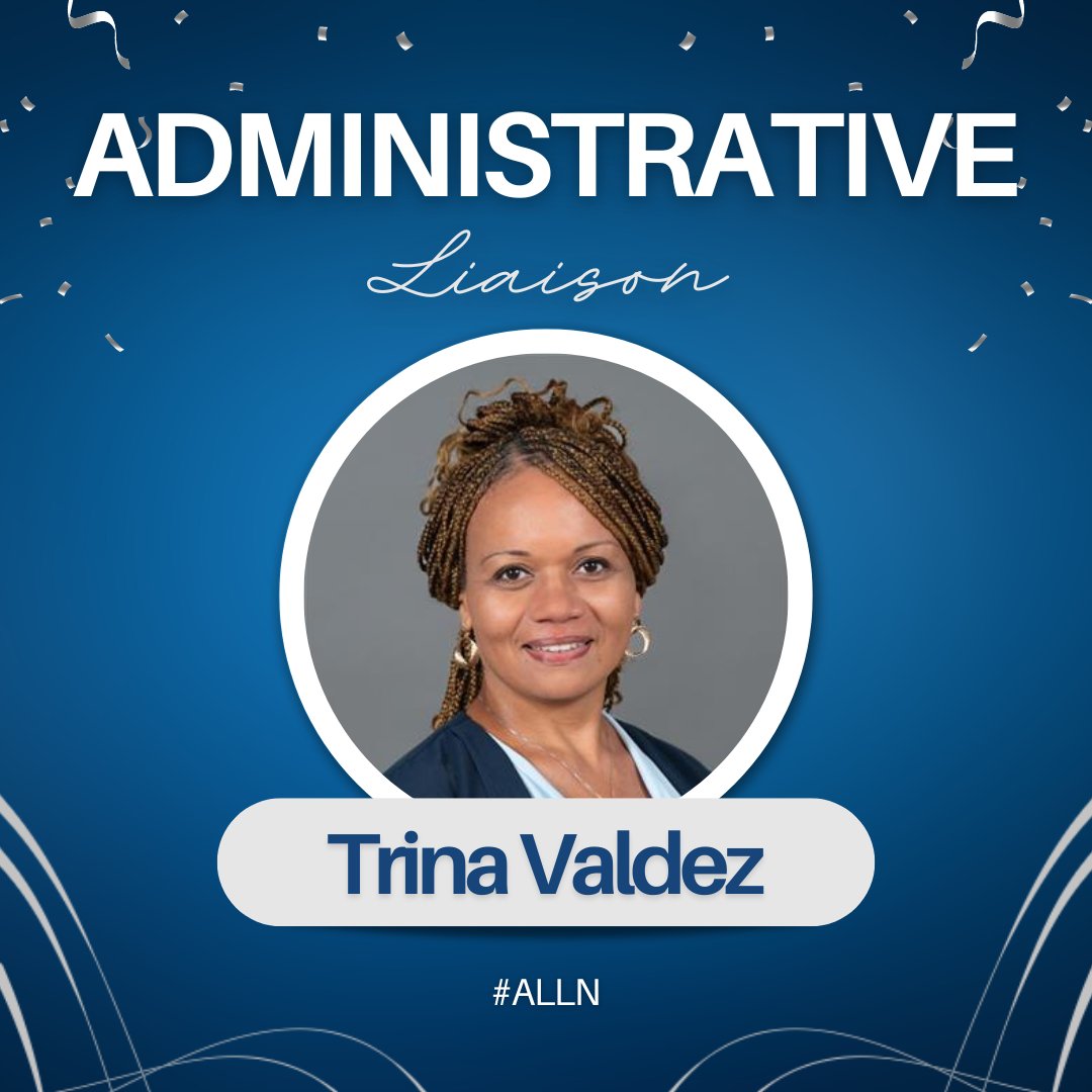 Finishing off the week we want to appreciate our Administrative Liaison Mrs. Trina Valdez. Her military background has served her well as a new leader on our campus. Thank you for being passionate about our students and their future. #APweek #ALLN