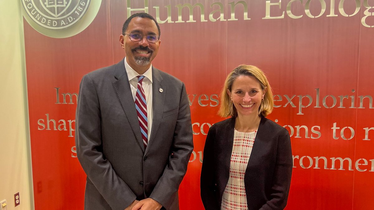 SUNYChancellor's tweet photo. Great day in "gorges" Ithaca for stops at @cornellilr, @CornellCHE, & @CornellCALS! Brilliant conversations, exploring ongoing initiatives, touring the under-renovation Plant Sciences building, and discussing exciting advances in geothermal energy all made for a fantastic visit.  Thanks for having me!