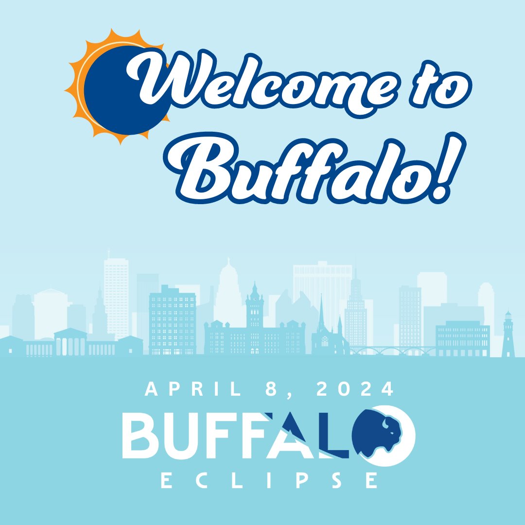 Are you visiting us for the Total Solar Eclipse? If so, welcome to Buffalo, NY! 🦬 🌘🌑🌒 Be sure to tag us in your pics, use #InTheBUF and check out the link here for things to do, where to eat, and more: visitbuffaloniagara.com #buffalony #TotalSolarEclipse