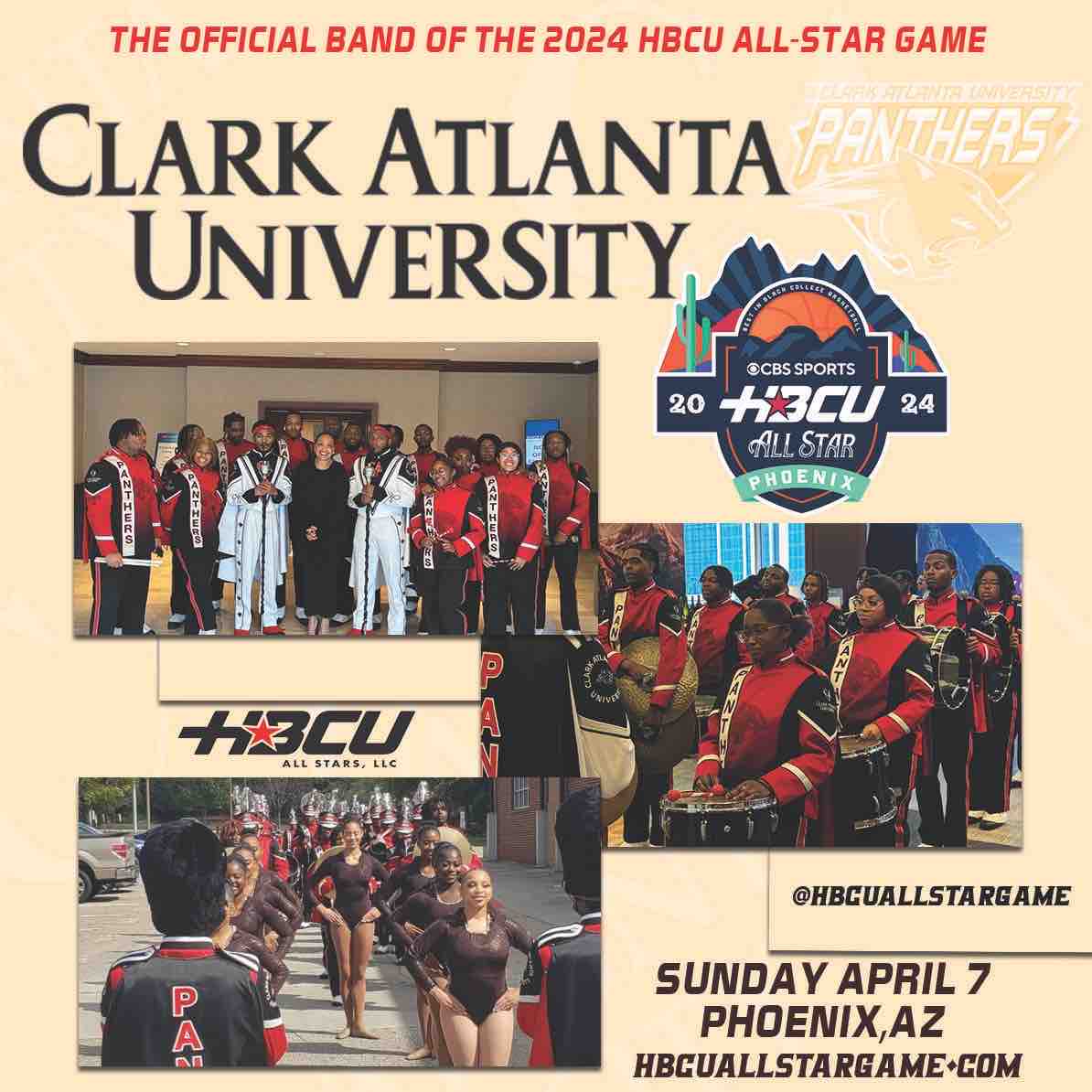CAU Mighty Marching Panthers represent in Phoenix as THE OFFICIAL Band for 2024 HBCU All-Star Game! Showing Panther pride like never before! #CAUMarchingPanthers #HBCUAllStarGame #PantherPride