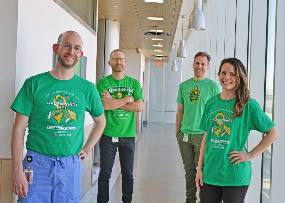 Our teams are showing their support for organ donation & transplantation today as Canada gets ready for #GreenShirtDay. Join us! signupforlife.ca