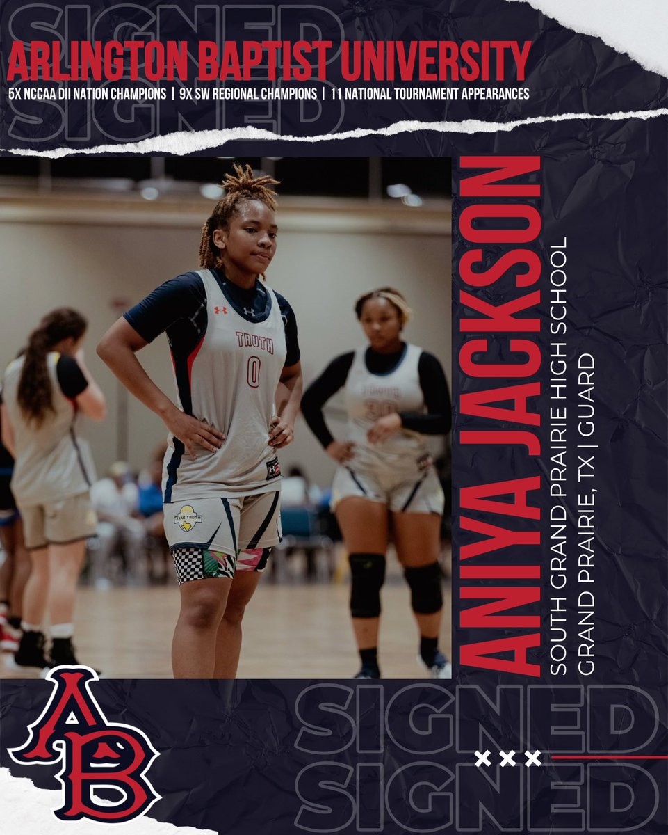 Patriot Nation, please help us welcome our newest Lady Patriot, ANIYA JACKSON! 🏀✍🏽

Aniya is a 5’4 guard from Grand Prairie, TX. She is coming off a State Runner-Up finish at South Grand Prairie High School where she was an All-District selection this season.

#ABUWBB #TOGETHER