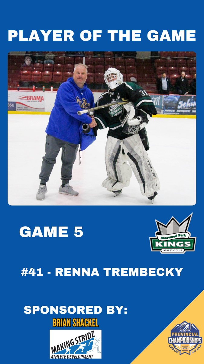 Two incredible goalies #31 Renna Trembecky of the Sherwood Park Squires and #35 Zach Dewar of the LJAC Techmation Oil Kings are your players of the game! 🔥🏆🏒