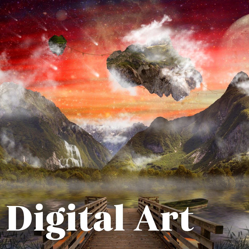 Embracing technology, digital art includes 3D models, digital painting, photo edits, and more, offering endless possibilities for creativity. #TechMeetsArt