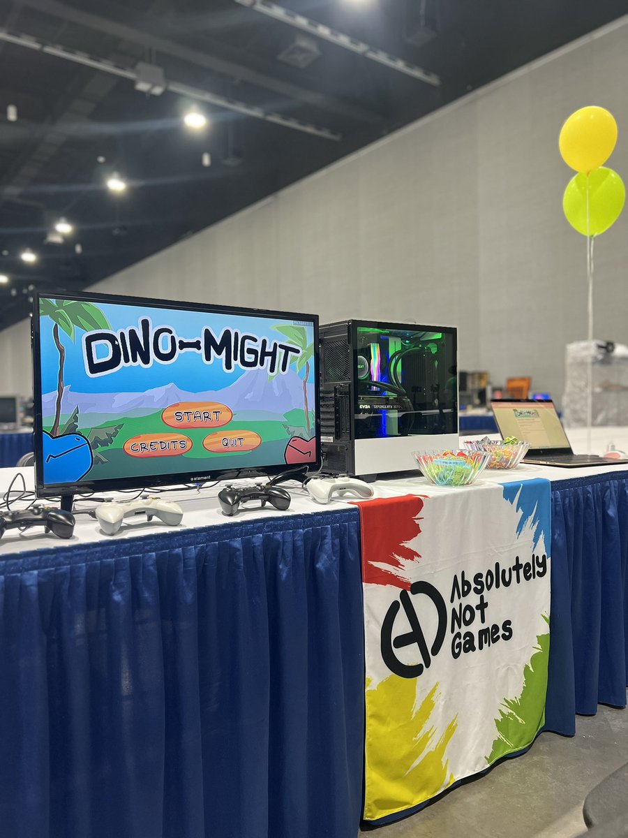 Ready to rock and RAWR! 🦖 #MidwestGamingClassic #indiedev