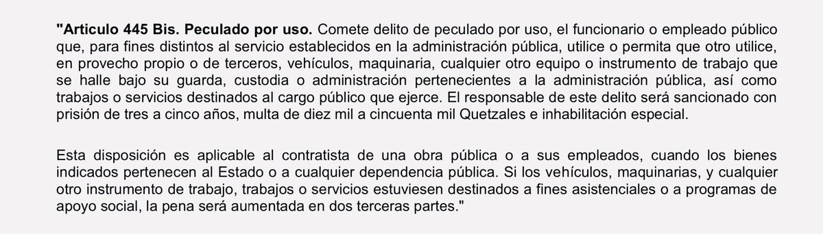 Peculado por uso, cualquiera de los asesores de <a href="/Majoiturbide/">Maria Iturbide🇺🇸🇬🇹</a> debía saberlo.