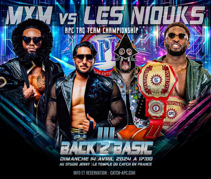 global_catch's tweet image. [Carte] Du show @APCcatch #Back2Basic 3 du 14 Avril:

- @TristanArcher vs @SenzaVoltoReal 
- @Aigleblanclucha vs @BalzacGeorges 
- MxM composé de @GREATBLACKOTAKU et
@suavemansoor vs @Kurothekidd et @RavageCatchFr