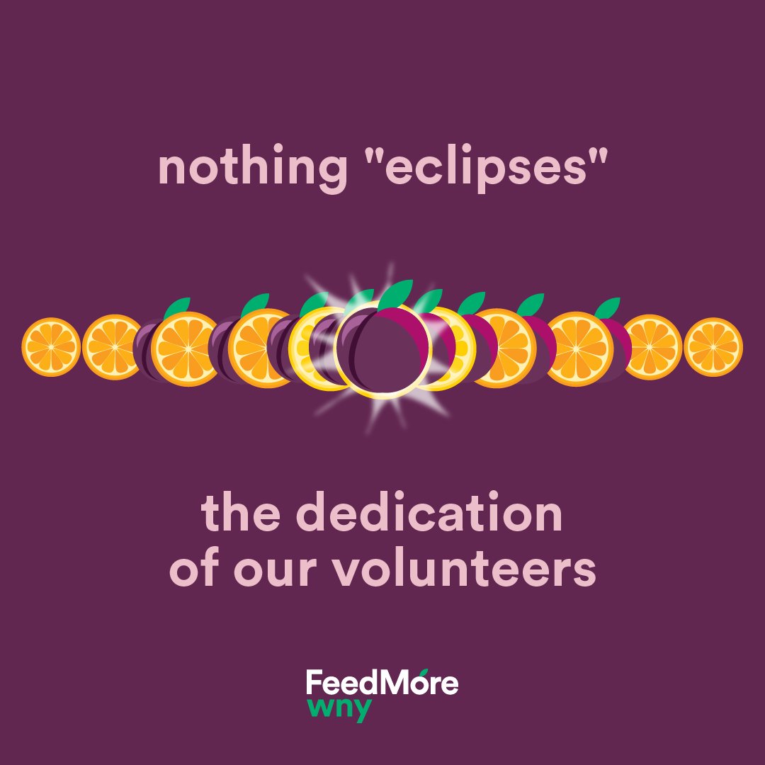 We're pretty excited about the upcoming #solareclipse, but we're even MORE excited that April is #volunteerappreciationmonth! Volunteers make our mission possible. Last year, more than 4,000 volunteers donated more than 108,400 hours of time to alleviate food insecurity in #WNY!