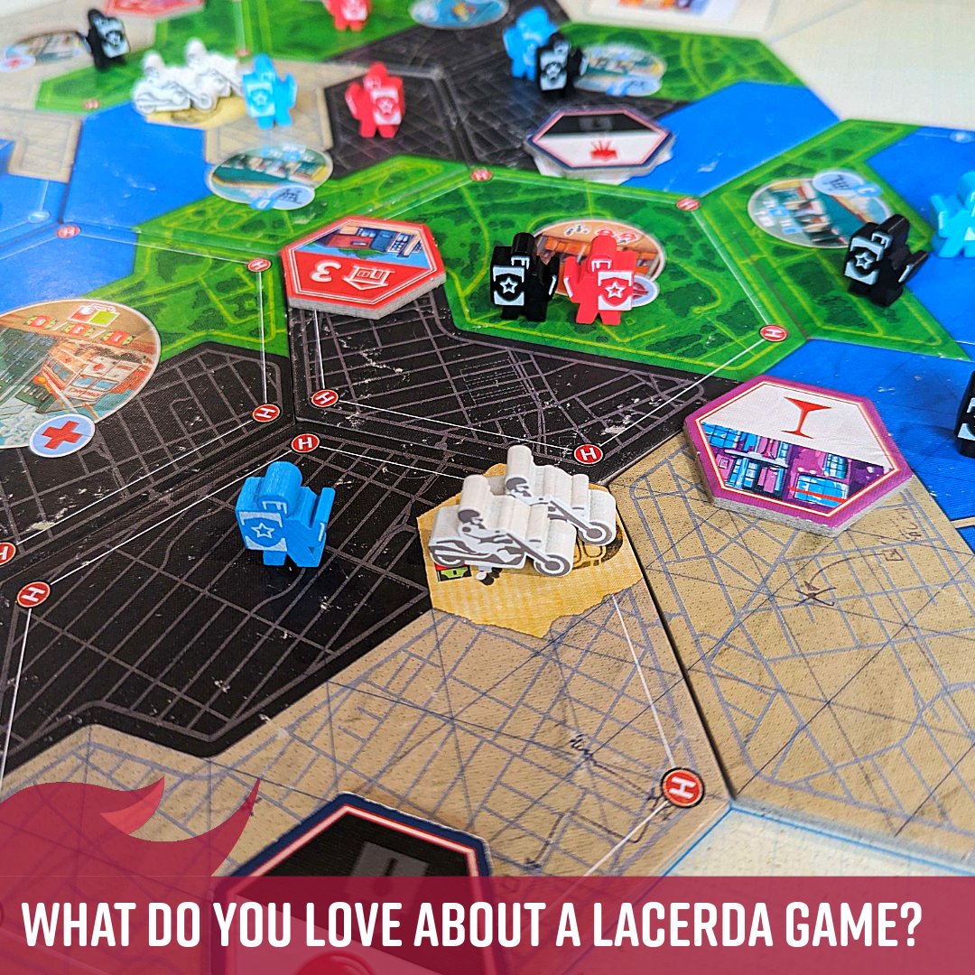 What have you come to know and love about a Lacerda game? What's your favourite? Designer @vitallacerda is known for the heavy and clean Euro. The finished product from publisher @eaglegryphon is always impeccable as well. Vote 1 Lacerda for President we say 🤣.