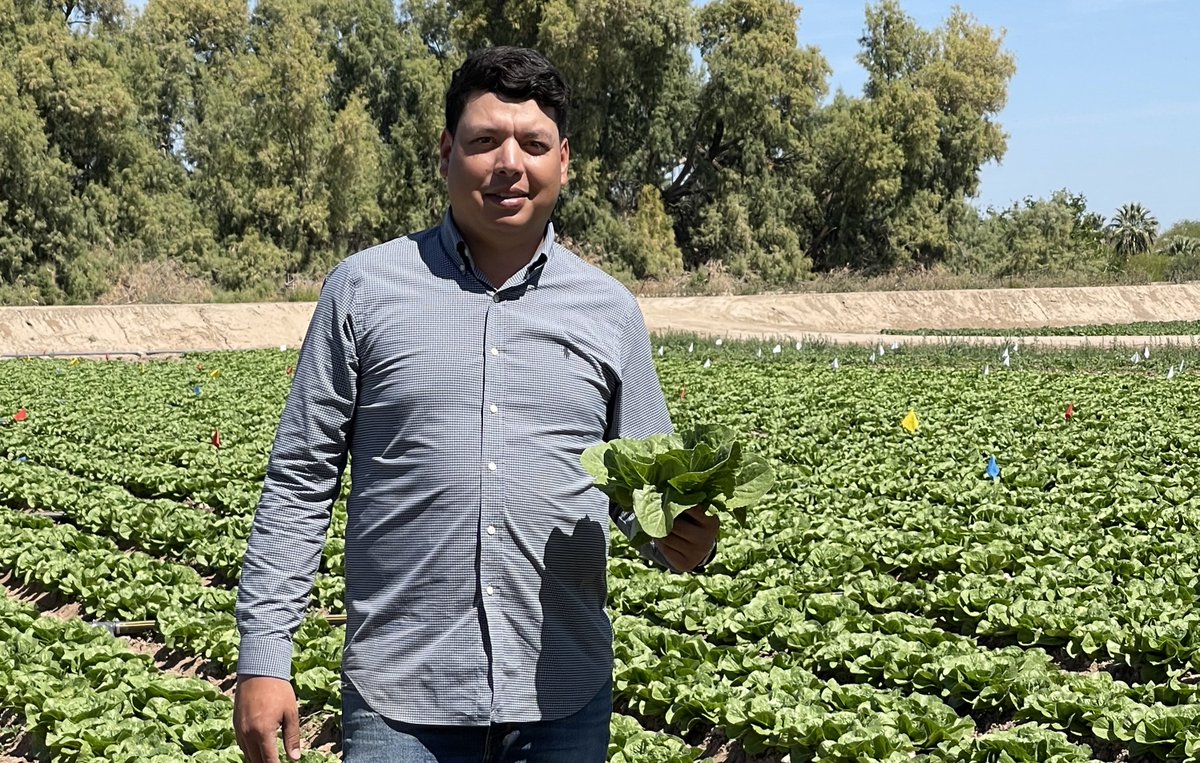Alan Cruz, one of only 20 students nationwide to be named a Future Leader in Agriculture by the @USDA in 2024, plans to continue agricultural work in Yuma after graduation. He is extremely grateful for all the support of the University of Arizona Yuma faculty and staff. Keep up…
