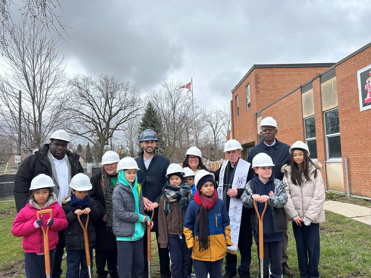 TCDSB's tweet image. #Congratulations to the community of St. Antoine Daniel Catholic School on the groundbreaking ceremony for your new replacement school. 

This new facility will include space for 510 students with a 5-room childcare centre.