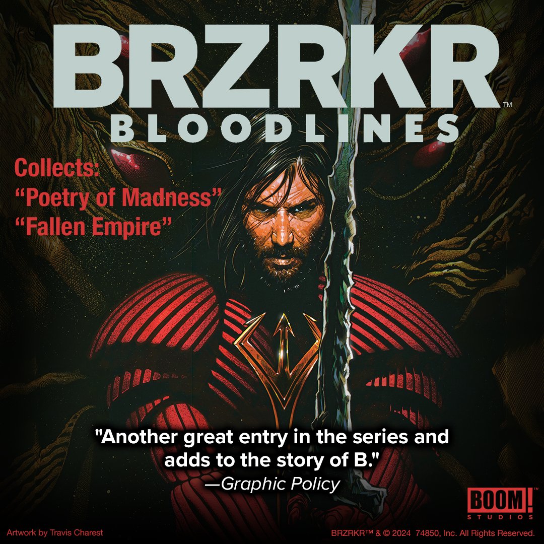 BOOM! Studios (@boomstudios) on Twitter photo Filmmaker and record-shattering comic creator Keanu Reeves is joined by writer/artist <a href="/skroce01/">steve skroce</a>, screenwriter/director <a href="/mattsontomlin/">mattson tomlin</a>, and artist <a href="/rebekahisaacs/">Rebekah Isaacs</a> for a pair of self-contained stories set within the 80,000 year history of BRZRKR!
BRZRKR BLOODLINES: AVAILABLE NOW Filmmaker and record-shattering comic creator Keanu Reeves is joined by writer/artist <a href="/skroce01/">steve skroce</a>, screenwriter/director <a href="/mattsontomlin/">mattson tomlin</a>, and artist <a href="/rebekahisaacs/">Rebekah Isaacs</a> for a pair of self-contained stories set within the 80,000 year history of BRZRKR!
BRZRKR BLOODLINES: AVAILABLE NOW