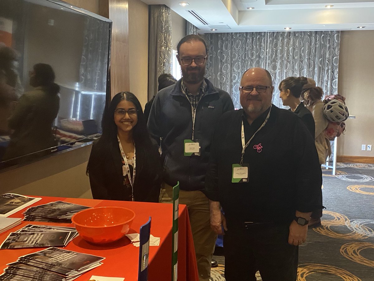 Hanging out at the WSP Booth with my colleagues Pavani Perera and Nick Sully at the Ontario Bike Summit today. #OBS2024 ⁦@WSPCanada⁩