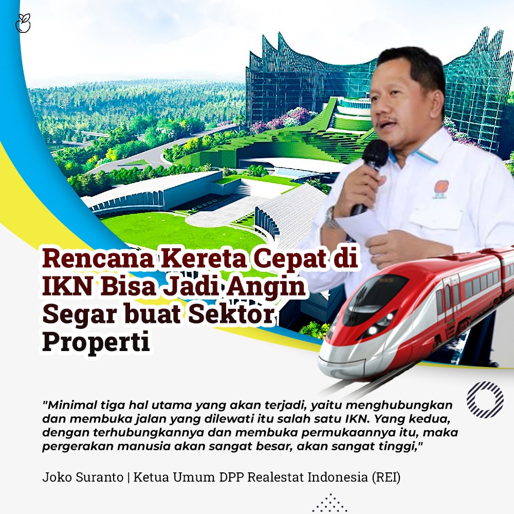 Kemenhub menyampaikan rencana untuk membangun kereta kecepatan tinggi hingga Kalimantan, termasuk IKN.  Ketum DPP REI Joko Suranto menilai rencana tersebut dapat meningkatkan pertumbuhan ekonomi di kawasan IKN. Anies Imam Mahdi Apel Siaga 3 Sidangnya BEM UI Hijab Komeng Teguh