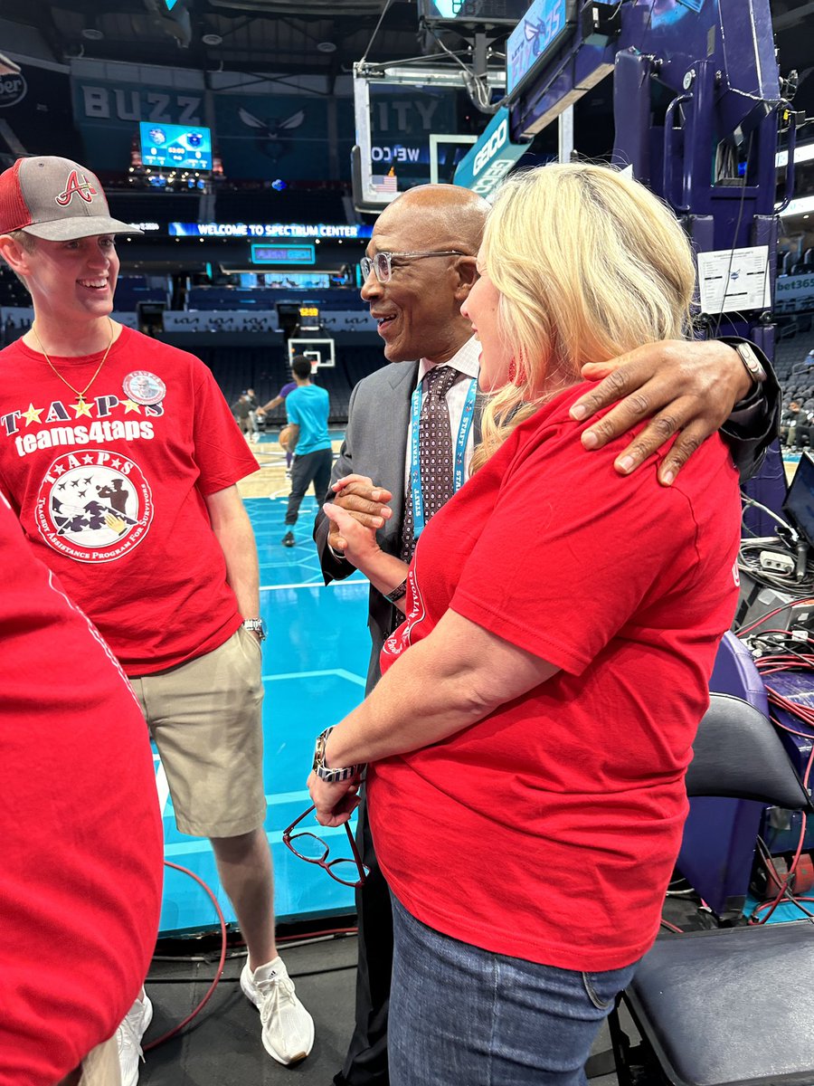 We are honored to be spending one last night this season out at the Spectrum Center! We are so grateful to Joe Sharpe and the all our friends at the @hornets for inviting this @TAPSorg family out for a special behind-the-scenes look at warmups! 🏀🏀