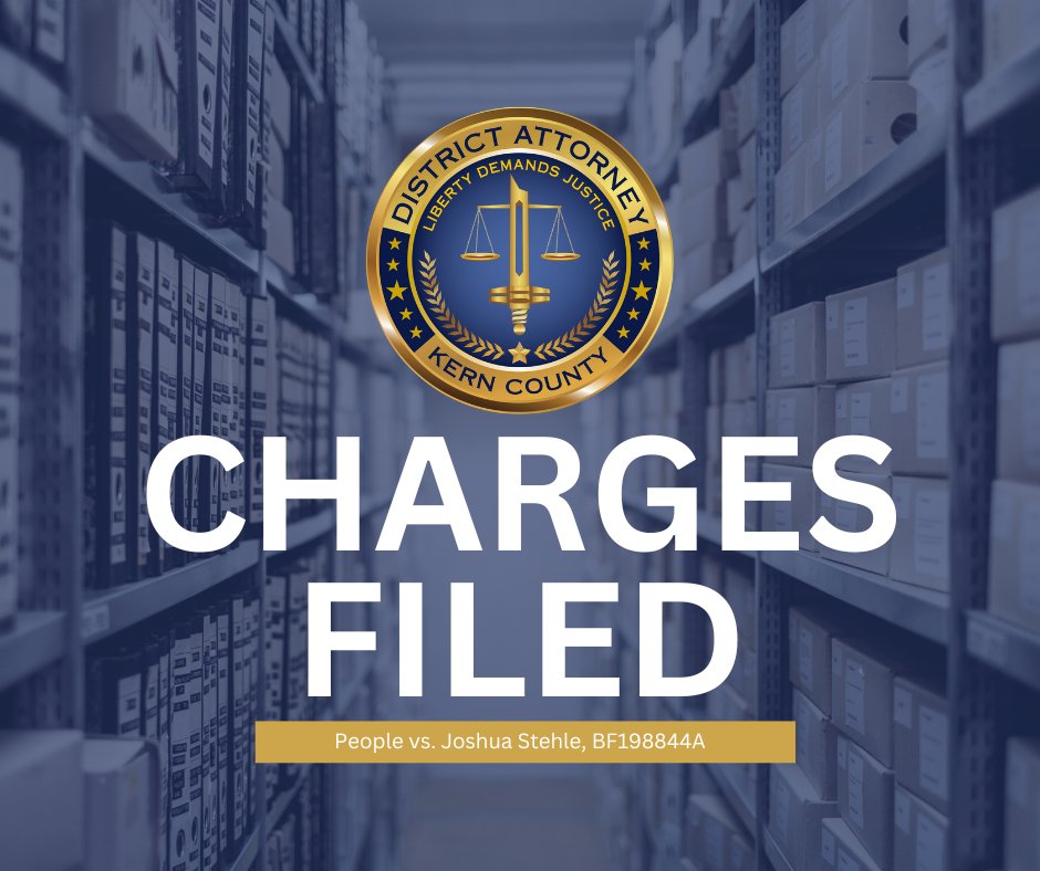 Charges have been filed against Joshua Michael Stehle. The charges filed are related to a child kidnapping that alleged to have occurred in Bakersfield on March 17, 2024. The child was located in Utah, and Stehle was arrested as a result. Read more: tinyurl.com/mrx5hrxe