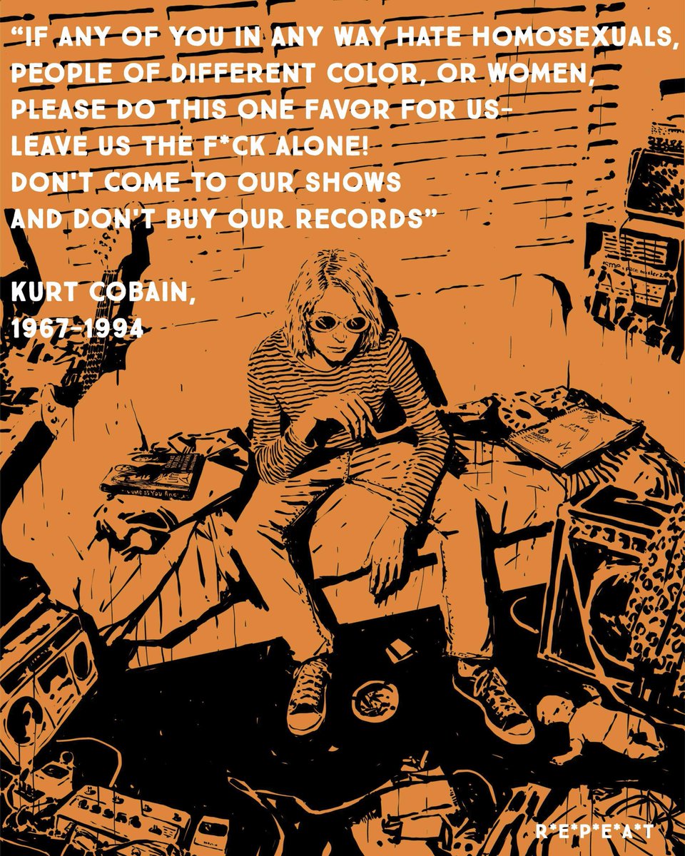 Kurt Cobain, who died #OTD 30 years ago, telling it like it is. Long gone, never forgotten. RIP #KurtCobain @lmhrnational