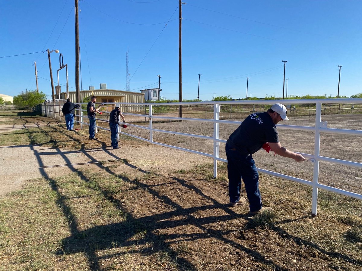 Thank you to the Lower Colorado River Authority for utilizing their 2024 Step Forward Day initiative to freshen up the four-rail pipe fence at the ASU Rodeo Complex with a new coat of paint!