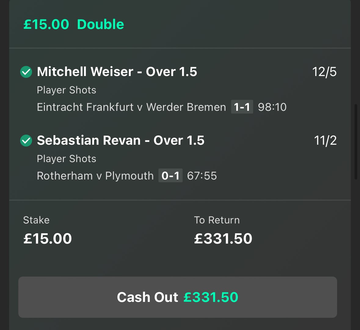 21/1 WINNER & FULL HOUSEEEE!!!!! 🤯 OH MY DAYS WOW!!! THAT RESEARCH 💥💥💥💥 REVAN 1 x SHOT 11/10 ✅ REVAN X 2 SHOTS 11/2 ✅ WEISER X 2 SHOTS 12/5 ✅ 1 x SHOT DOUBLE 2/1 ✅ 2 x SHOTS DOUBLE 21/1 ✅ THIS ISN'T LUCK, LOOK HOW RANDOM THE PICKS ARE! 🔥 18+ gambleresponsibly