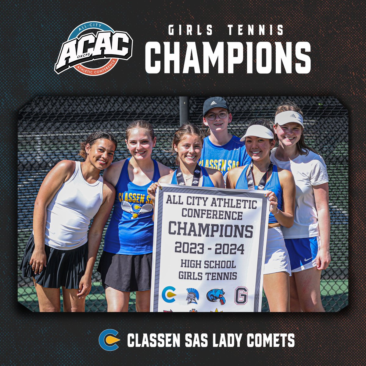 𝘾𝙝𝙖𝙢𝙥𝙞𝙤𝙣 𝘾𝙤𝙢𝙚𝙩𝙨 🎾 Congratulations to both @ClassenComets Boys and Girls Tennis squads for winning the 𝟮𝟬𝟮𝟰 𝗔𝗖𝗔𝗖 𝗧𝗲𝗻𝗻𝗶𝘀 𝗖𝗵𝗮𝗺𝗽𝗶𝗼𝗻𝘀𝗵𝗶𝗽𝘀 on Friday afternoon at the OKC Tennis Center! @OKCPS