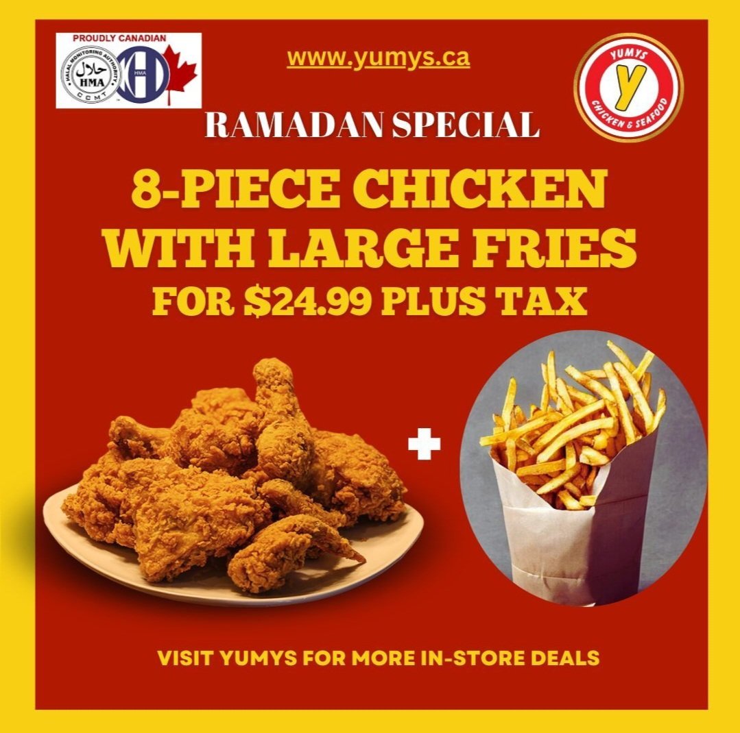 YumysChicken's tweet photo. Ramadhan Special
Visit https://t.co/qb5Ym7oRGZ
#chickensandwich #halalfood #chicken #wings #sandwiches #burgers #fastfood #hma #foodiguys #burger #toronto #malton #rice #zabiha #hashtaghalal #fries #chicken #bbqwings #broastchicken #coleslaw https://t.co/ekYbtABTuw