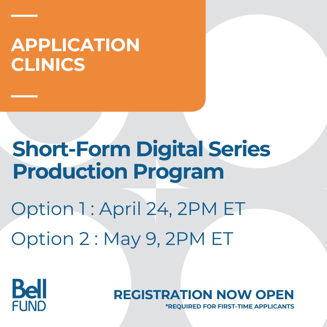 Register for a Bell Fund Application Clinic and learn how to ace your application to the Short-Form Digital Series Program! Find out more and sign up here: bellfund.ca/information-se…