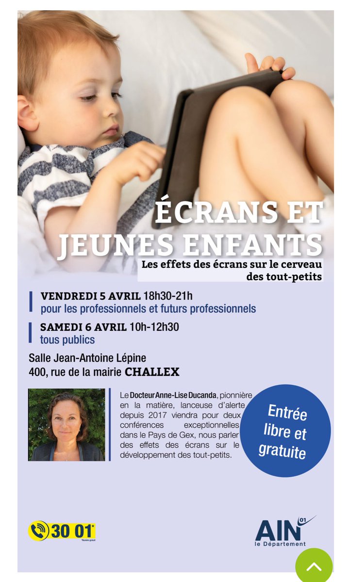 hc7101's tweet photo. Très intéressante conférence ce soir du Dr Ducanda  « Écrans et jeunes enfants »Découverte du syndrome EPEE « exposition précoce et excessive aux écrans (EPEE). https://t.co/xQnDaTBIH5