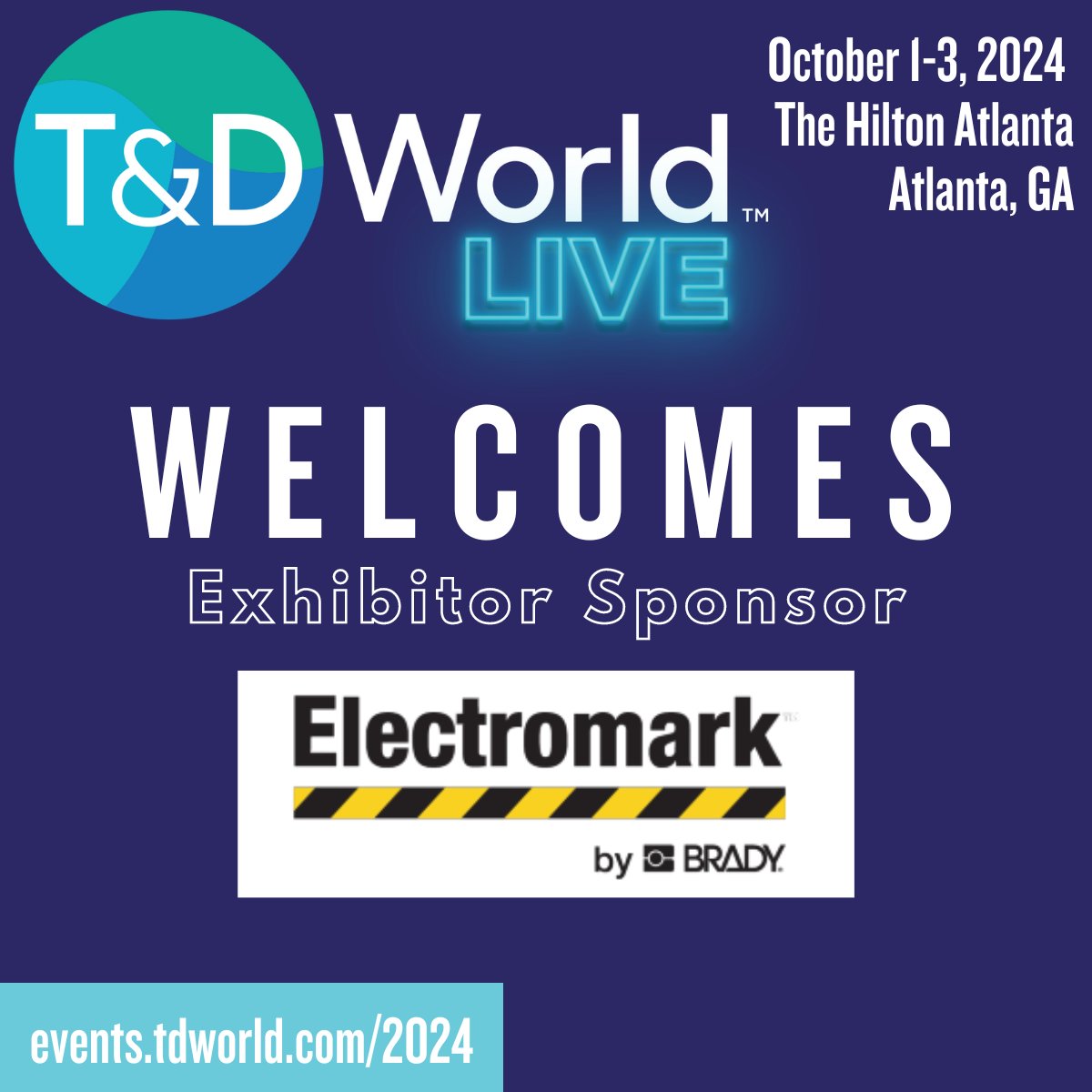 T&D World Live 2024 welcomes exhibitor sponsor: Electromark Make an impact in the transformation of transmission and distribution grids - don't miss this chance to connect and engage with the T&D World audience! Secure your sponsorship early to maximize brand awareness!