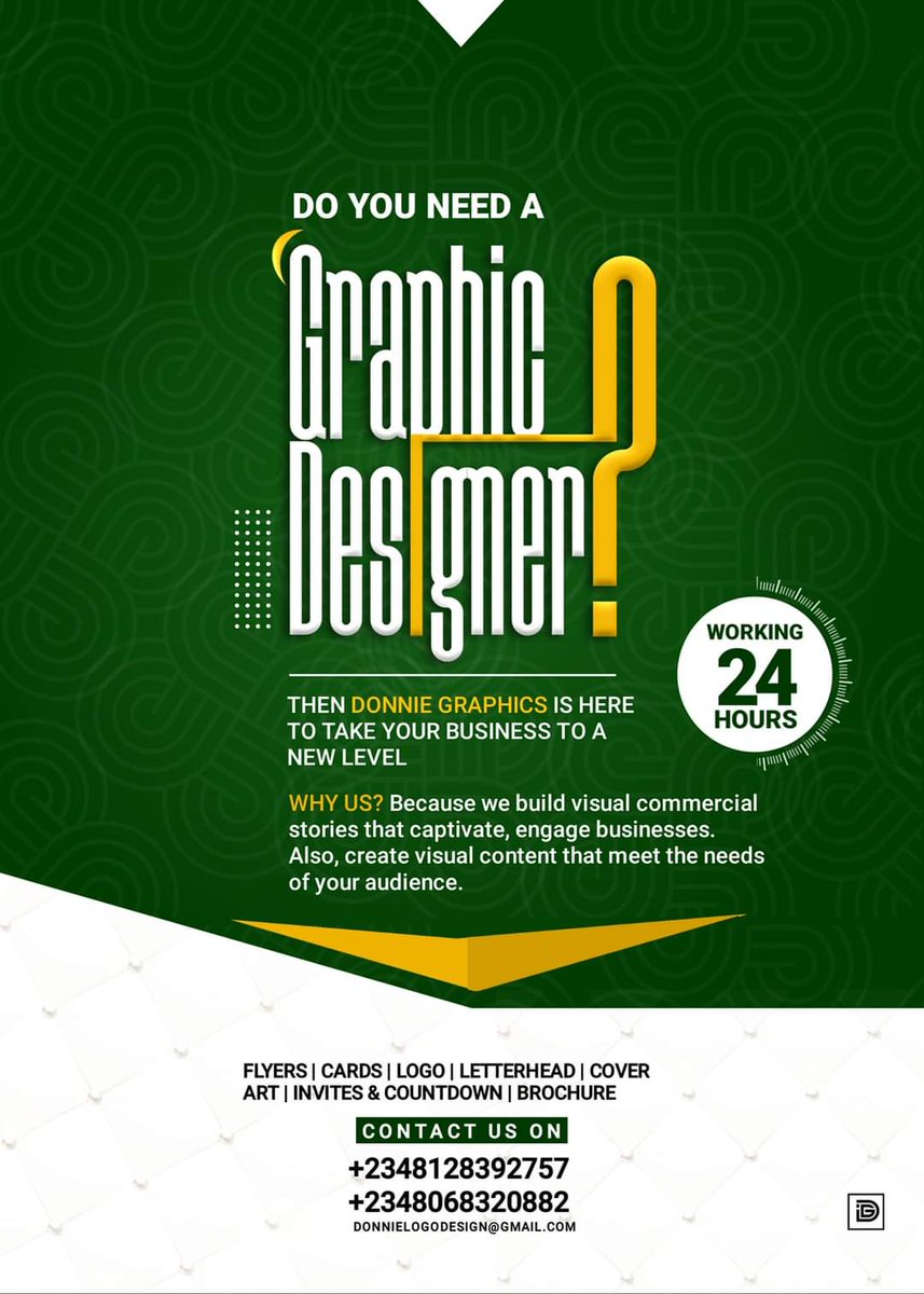 Are you looking for a creative graphic designer to manage your brand, social media and event designs ? Please search no more, I'm here to give you topnotch designs.

Otti, Abia, Ondo,