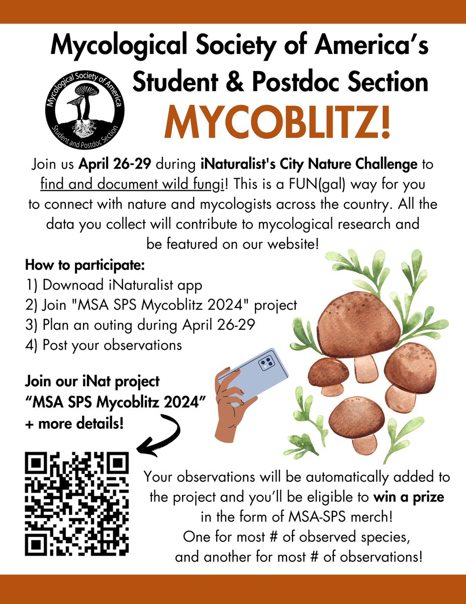 MSAStudents's tweet photo. We're excited to announce our upcoming event!

https://t.co/bfITWcOPC3

#iNaturalist #Fungi #CityNatureChallenge https://t.co/m6tRvwFCyW