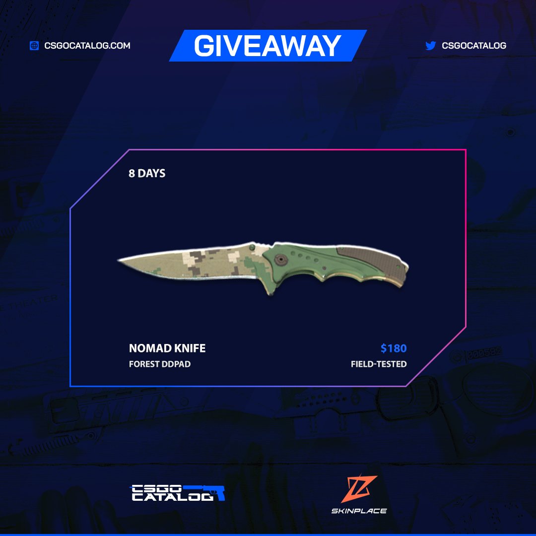 🔥 New #CS2Giveaway 🔥 

★ ★ Nomad Knife | Forest DDPAD (FT) $180 ★ ★

✅ Follow <a href="/csgocatalog/">CyberSport</a> &amp; <a href="/SkinPlaceOff/">SkinPlace</a>
✅ RT+Like
✅ Tag 2 friends

Draw in 8 days❗️Good luck 😎