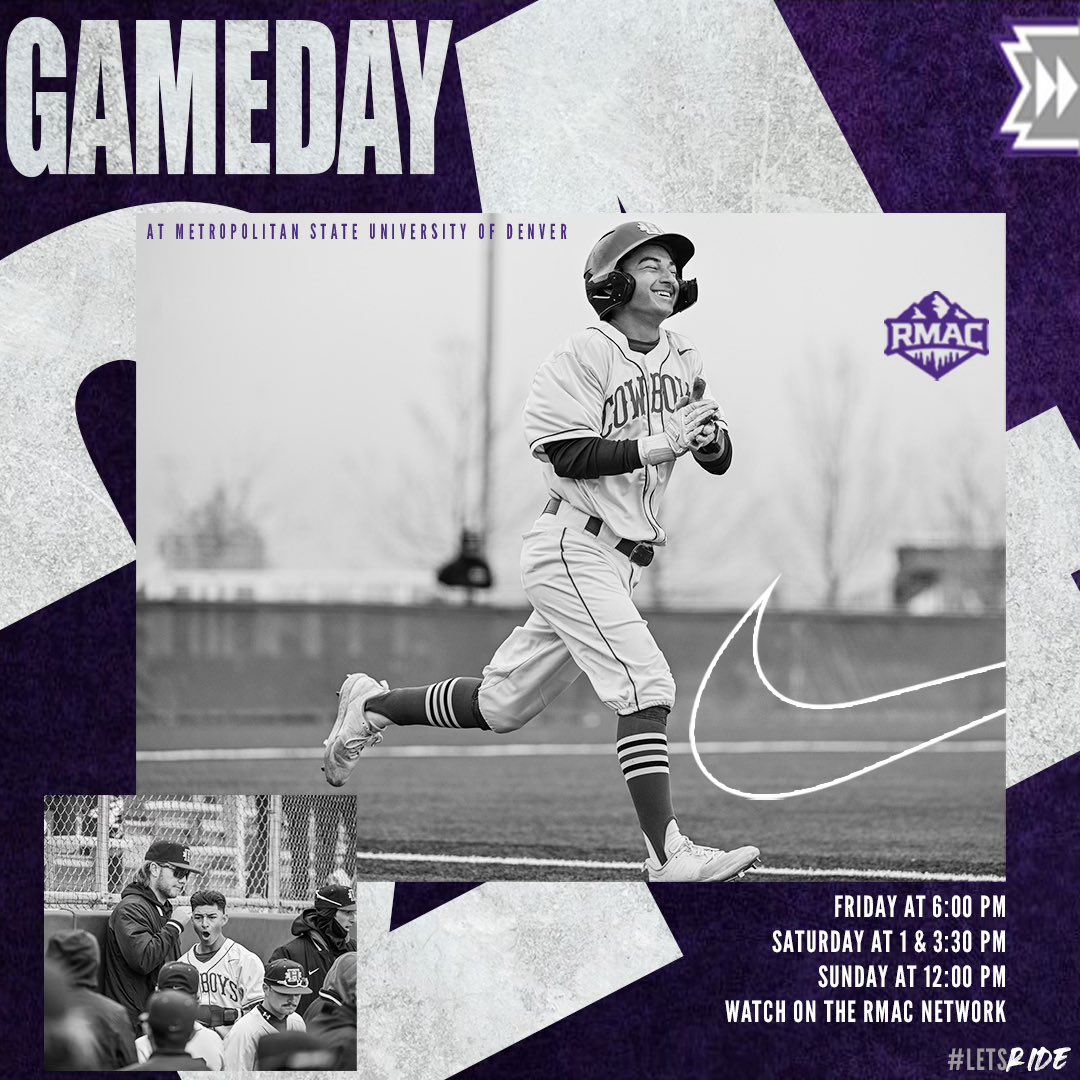 It’s GAMEDAY for Cowboys baseball! 🆚 Metropolitan State University of Denver 📍Denver, CO 📺 roadrunnersall-access.com/?B=1040457 📊 roadrunnersathletics.com/sidearmstats/b… #LetsRide 🤠