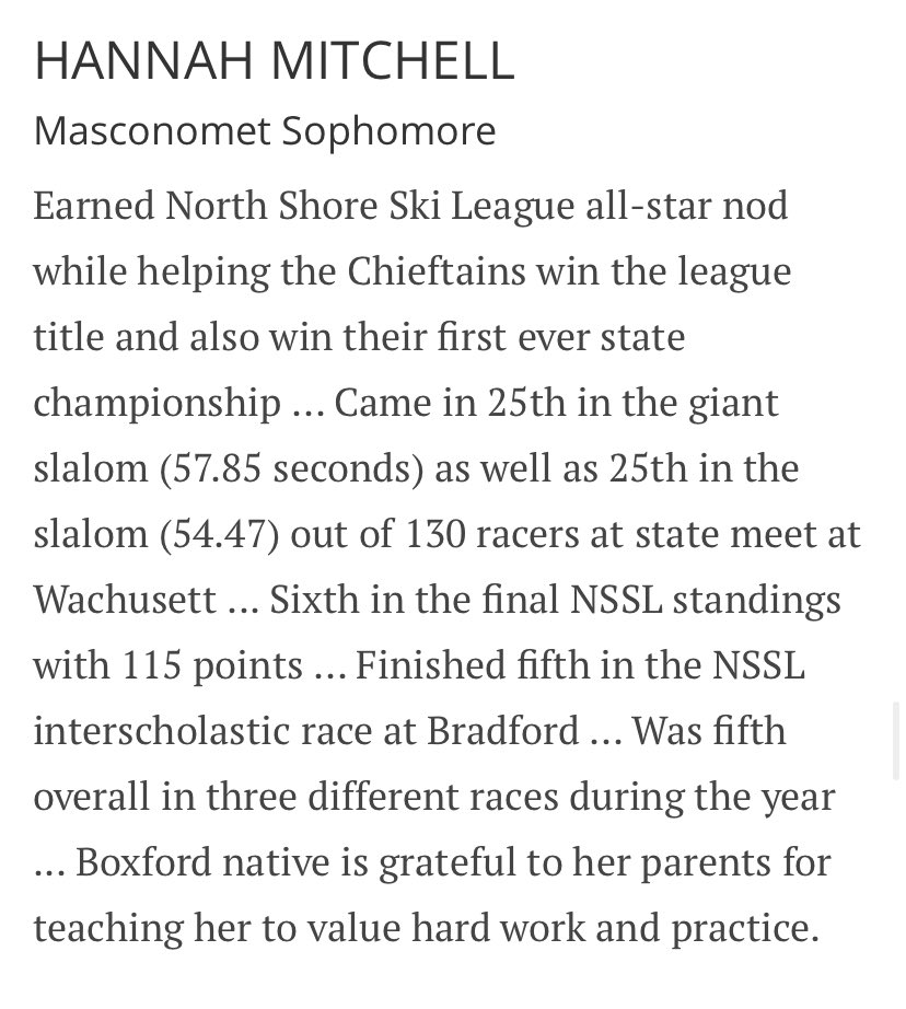 Salem News All-Star, Hannah Mitchell! <a href="/mascochieftains/">John Daileanes</a>