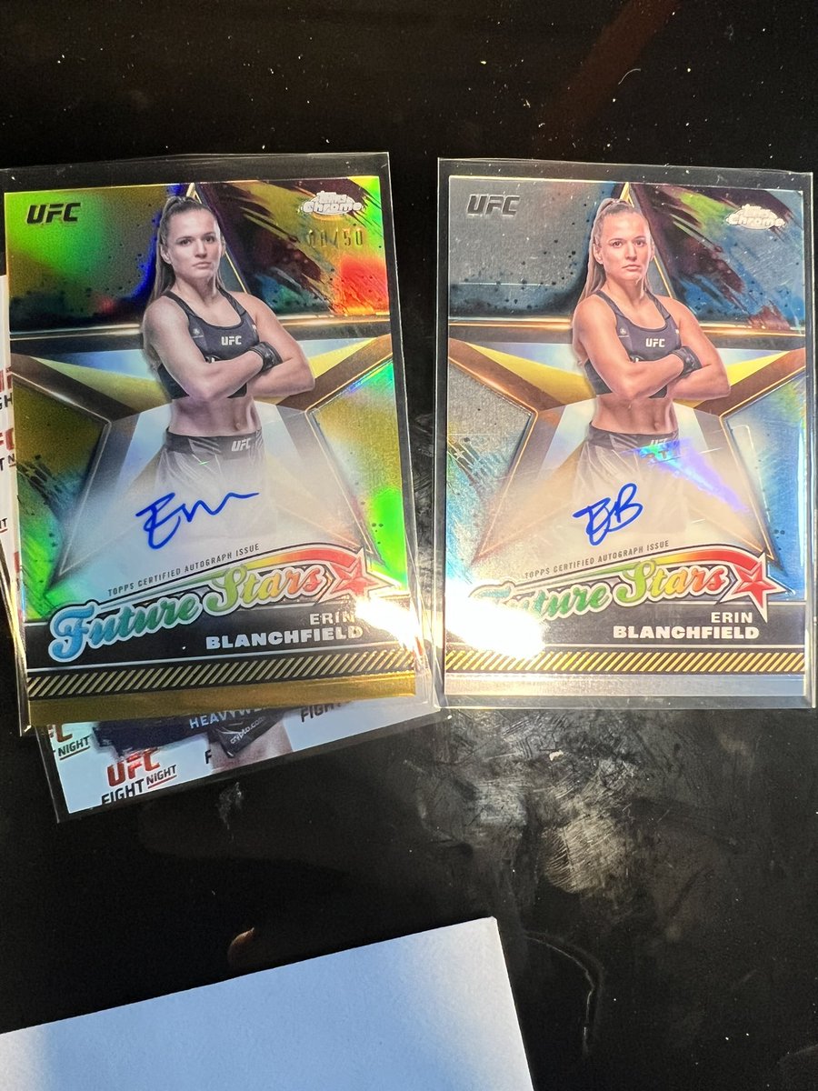 MikeKarate's tweet photo. @blanchfield_mma @blanchfield__mm Happened to see the vid of you cracking packs and that same day pulled the one on the right. https://t.co/1EZuQ0MJ6J