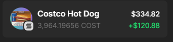 I am ready to receive the weiner! $COST