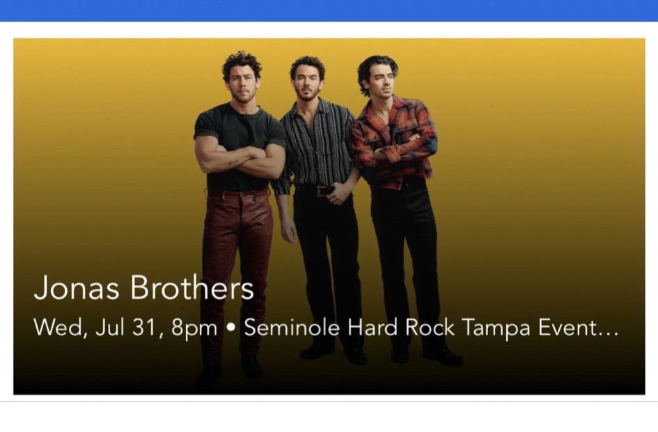 Going all the way from Costa Rica to Tampa for the first time ever to see my favorite band for MY BIRTHDAY!!!! (July 22) 🇨🇷✈️ Love you @jonasbrothers! 🫶🏽