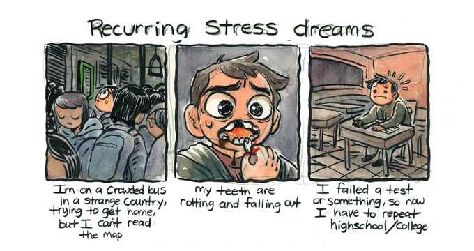 Do you have any recurring stress dream themes? 