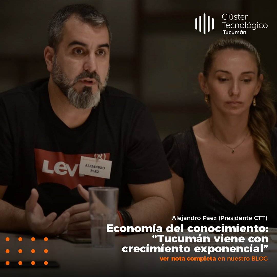 Lo afirmó Alejandro Páez, presidente del Cluster tecnológico Tucumán y gerente de Censys, en una entrevista con Norte Económico. El referente habló de la actualidad del sector y los objetivos para el 2024.

🌎 Podes leer la nota completa en: tinyurl.com/4av9j989