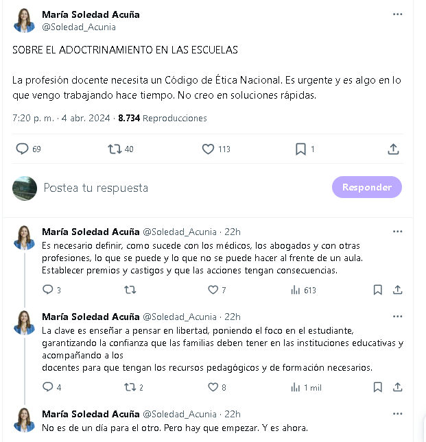 FlavioBuccino's tweet photo. MUY INTERESANTE planteo en este hilo de @Soledad_Acunia usando de disparador debate sobre supuesto ADOCTRINAMIENTO.
Dice mucho y merece #contrahilo
Son 4 post como el de ella.
AUNQUE SÉ QUE LA MAYORÍA DE USTEDES ABANDONARÄ ANTES DEL FINAL.
Acá el hilo de Soledad👇
Después el mío https://t.co/7r2u7LMpUZ