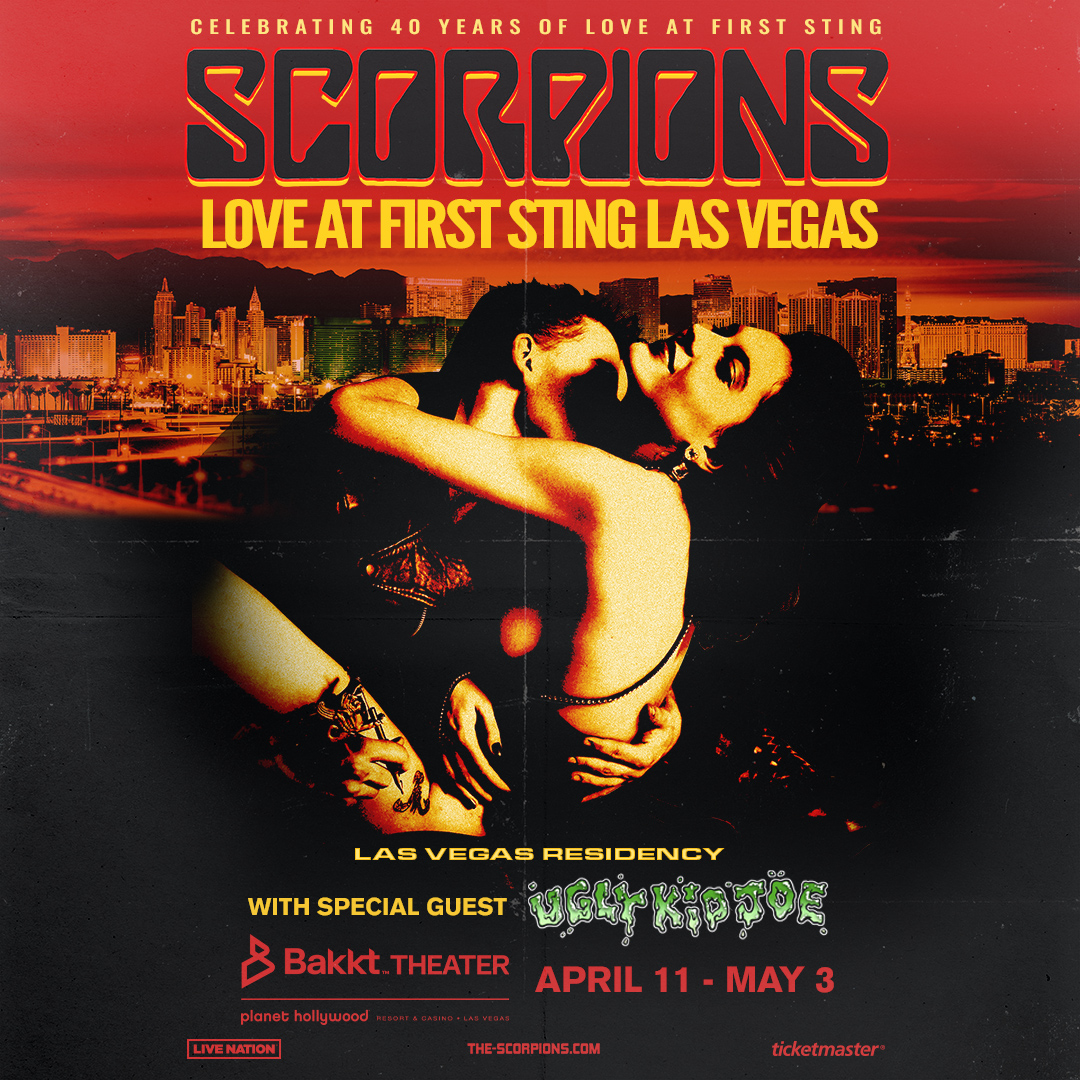 Kicking off the Love at First Sting Las Vegas Residency tonight with special guest Ugly Kid Joe. See you April 11 - May 3 at the Bakkt Theater at Planet Hollywood. 🎟 The-Scorpions.com/tour