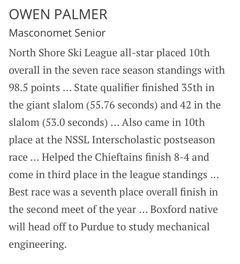 Salem News All-Star, Owen Palmer! <a href="/mascochieftains/">John Daileanes</a>