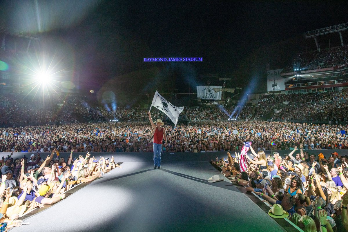 kennychesney's tweet photo. Part of what made us start doing stadiums all those years ago is the idea that no member of @NoShoesNation is left behind. When I heard you all had sold out the first night of the 2024 tour in Tampa, I was both thrilled and determined to open up even more seats at @RJStadium. 

I’ve always felt like everyone who wants to be there... should be there! So throughout the day today, my team is rolling out more available tickets in Tampa. To me, making it work is what it’s all about. Can’t wait to feel alive with all of you in just 14 days. #SunGoesDownTour

Get tickets at https://t.co/ZCv6TUP8xl.